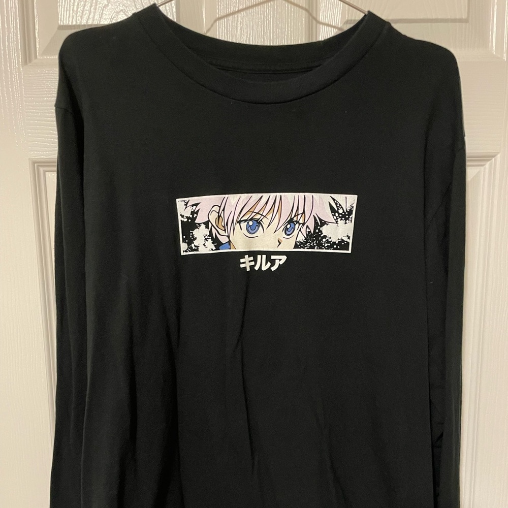 Hypland x Hunter x Hunter Killua Eye Black Long Sleeve T-Shirt - Size Medium